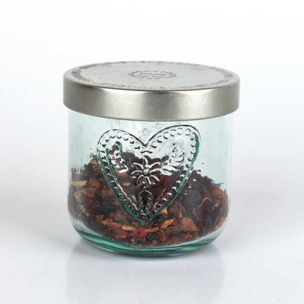 Ručne odlievaná sviečka v pohári čierny strapec 480g