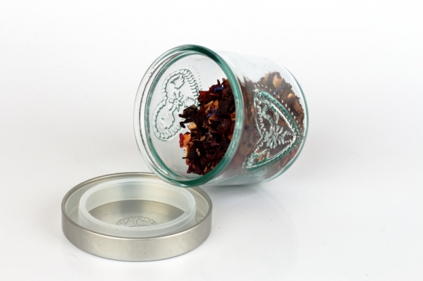 Ručne odlievaná sviečka v pohári čierny strapec 480g