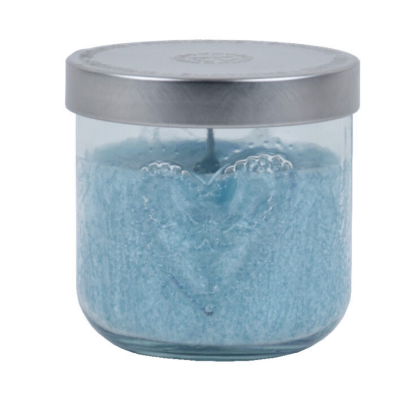 Ručne odlievaná sviečka v pohári čierny strapec 480g