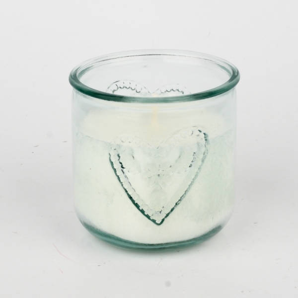 Ručne odlievaná sviečka v pohári čisté prádlo 480g