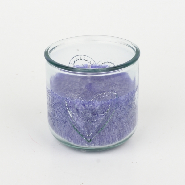 Ručne odlievaná sviečka v pohári levanduľa 480g
