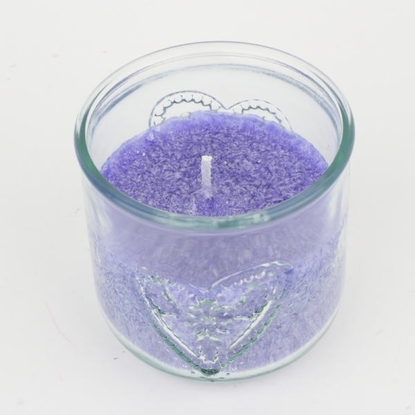 Ručne odlievaná sviečka v pohári levanduľa 480g