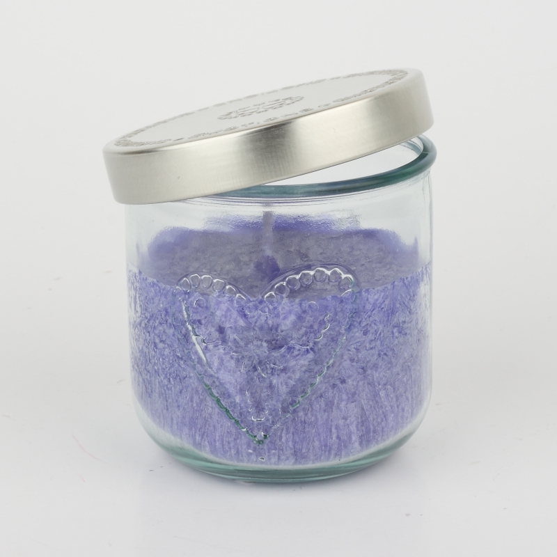 Ručne odlievaná sviečka v pohári levanduľa 480g