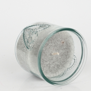 Ručne odlievaná sviečka v pohári šedá 480g