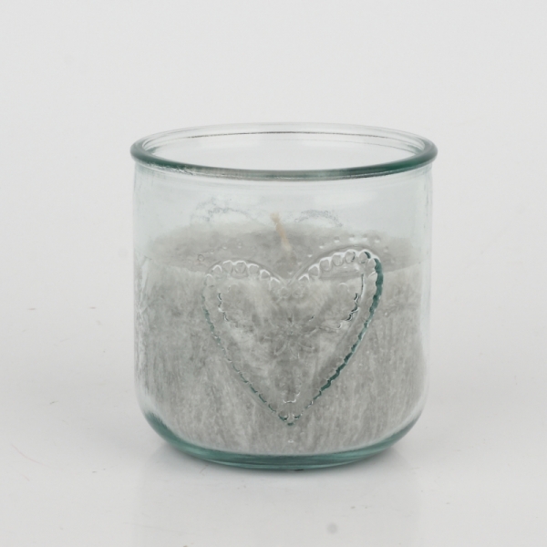 Ručne odlievaná sviečka v pohári šedá 480g