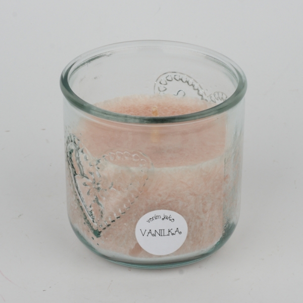 Ručne odlievaná sviečka v pohári vanilka 480g