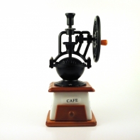 Ručný mlynček na kávu porcelán s kolesom