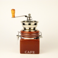 Ručný mlynček na kávu porcelánový hranatý 9x12x18cm