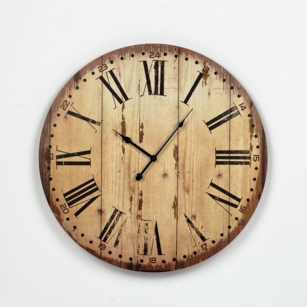 Rustikálne drevené nástenné hodiny 58cm