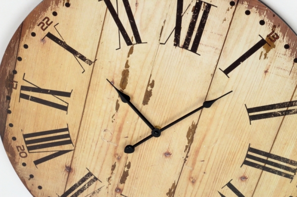 Rustikálne drevené nástenné hodiny 58cm