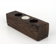 Rustikálne svietnik na 3 čajové sviečky 24x6x7cm