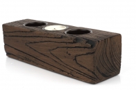 Rustikálne svietnik na 3 čajové sviečky 24x6x7cm