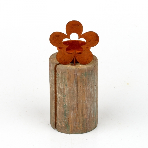 Rustikálny svietnik na čajovú sviečku kvetina 16cm 