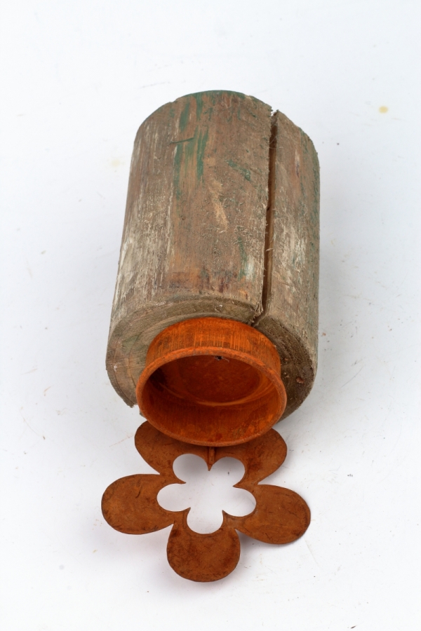 Rustikálny svietnik na čajovú sviečku kvetina 16cm 