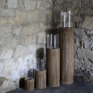 Sada 4 drevených svietnikov klát 31/45/81 /115cm