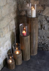 Sada 4 drevených svietnikov klát 31/45/81 /115cm
