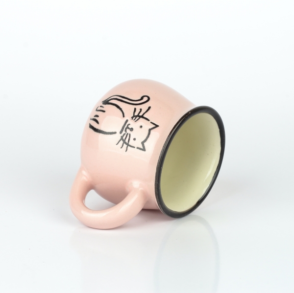 Šálka ​​na espresso s mačkou ružový 95ml