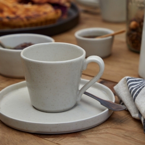 Šálka s tanierikom krémová 0,21l LAGOA