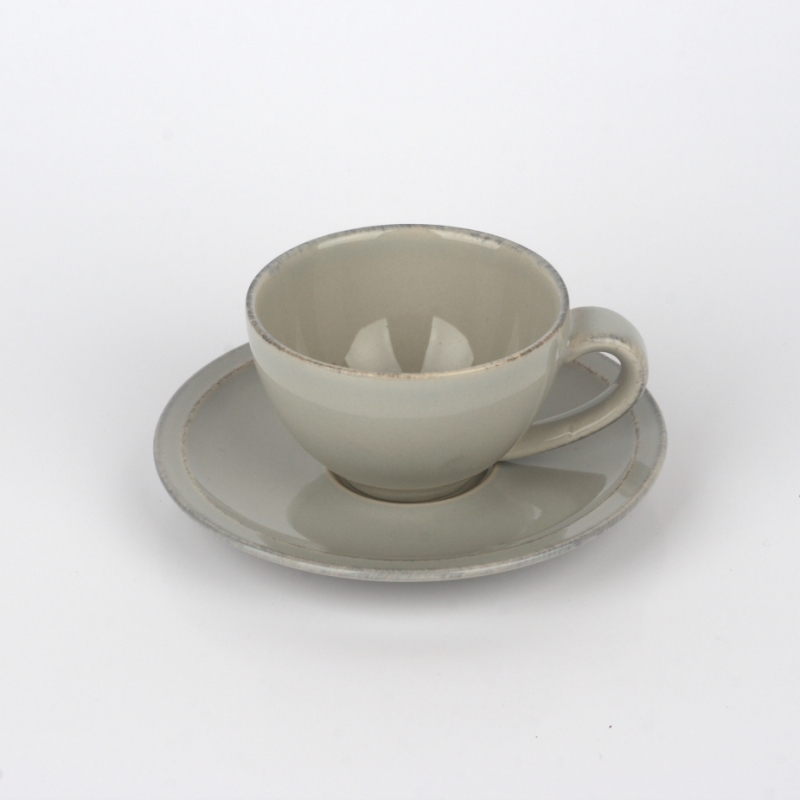 Šálka s tanierikom šedý Friso 90ml