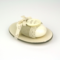 Savon de Marseille keramická mydelnička a mydlo mandle 100g