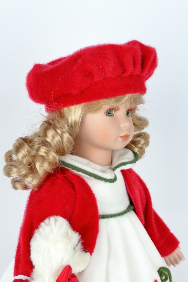 Zberateľská bábika Irma s medvedíkom 47cm