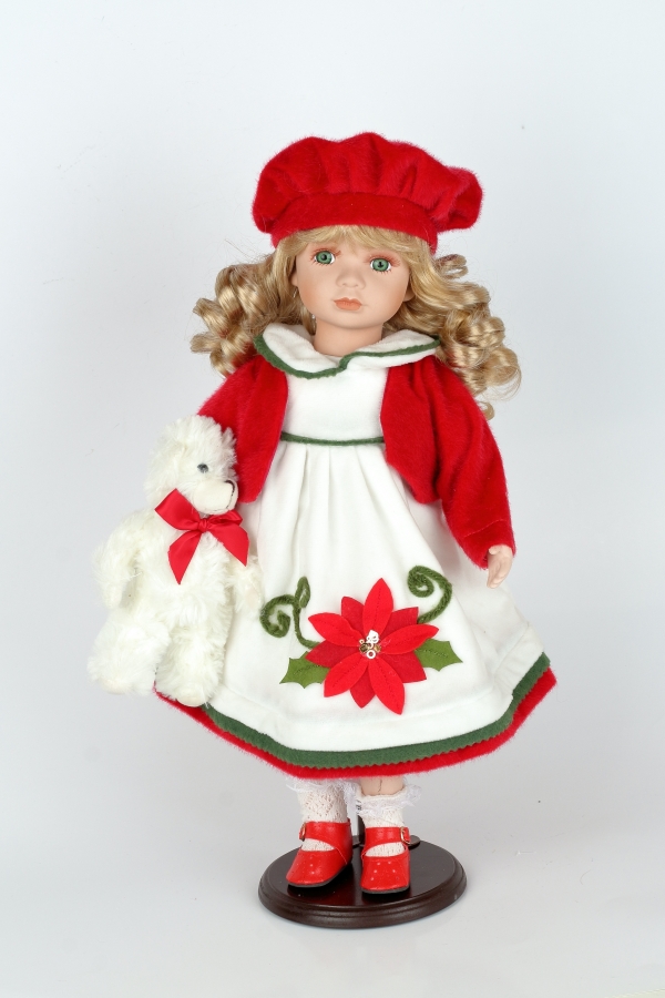 Zberateľská bábika Irma s medvedíkom 47cm