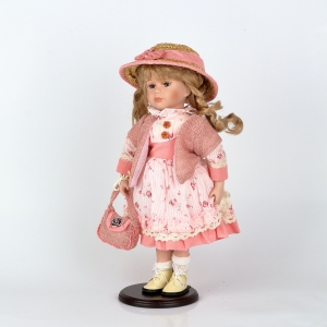 Zberateľská bábika Karin s taškou 42cm