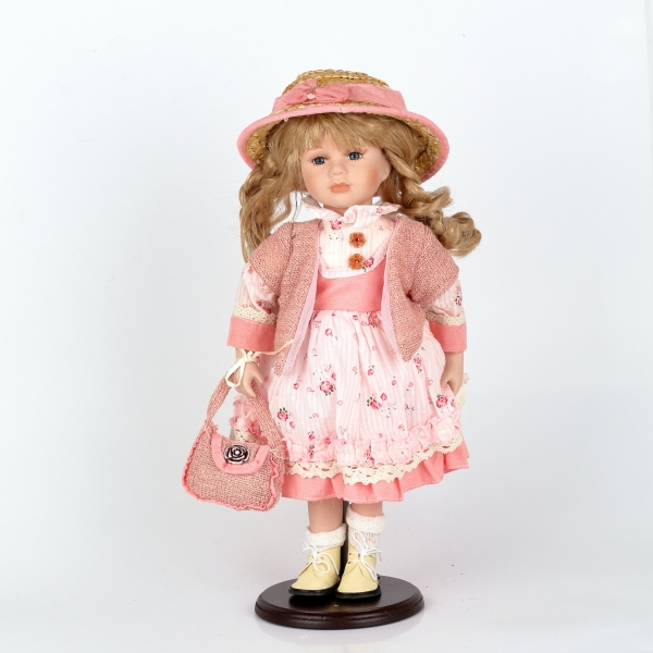 Zberateľská bábika Karin s taškou 42cm