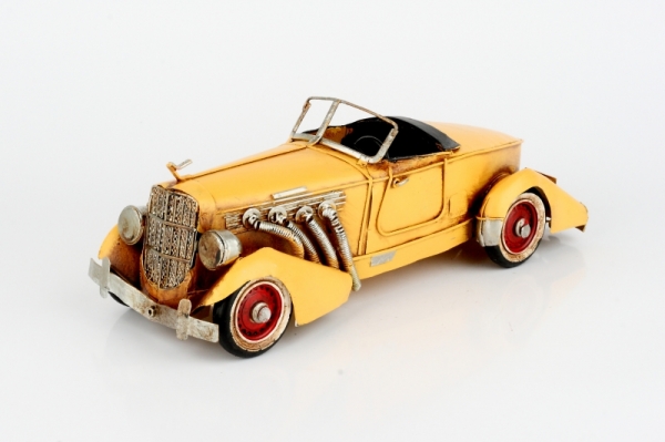 Zberateľský model kovové auto žlté 34cm