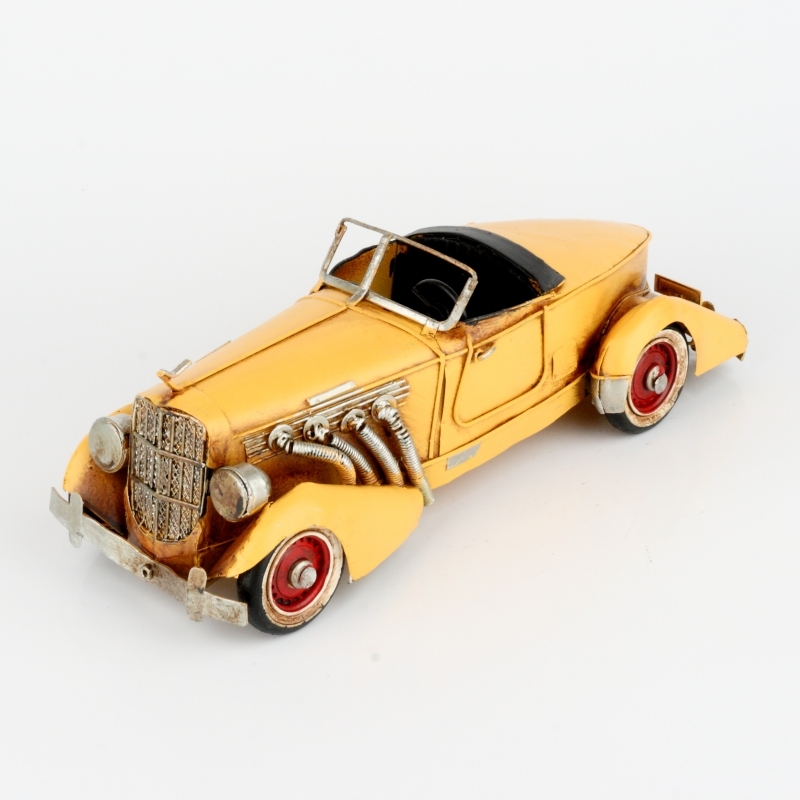 Zberateľský model kovové auto žlté 34cm