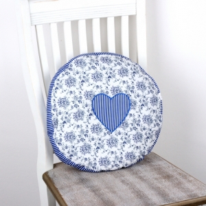 Sedák na stoličku guľatý kvetinový 34cm