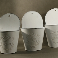 Set 3 kusov kvetináčov pre zavesenie - polkruh