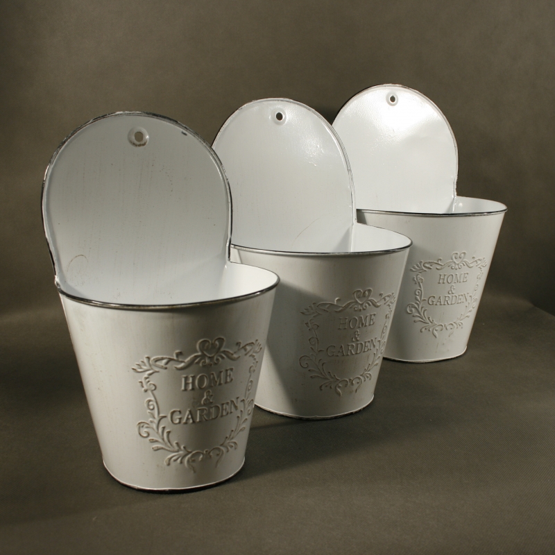 Set 3 kusov kvetináčov pre zavesenie - polkruh