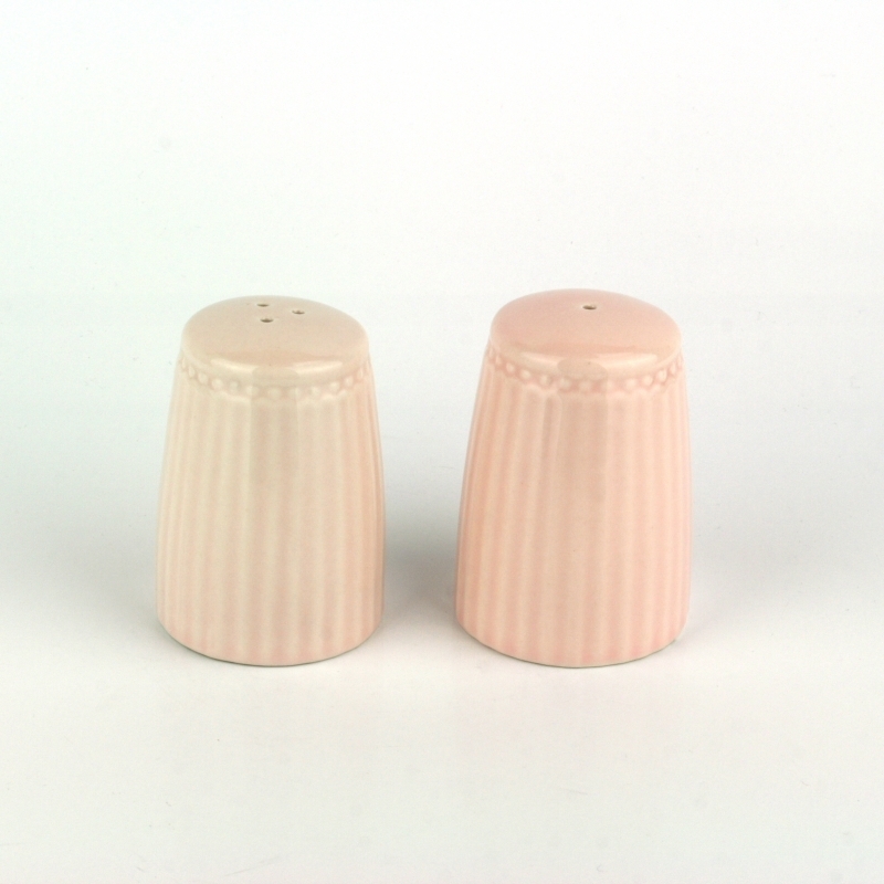 Set soľnička a korenička Alice pale pink 7,5cm
