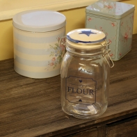 Sklenená dóza na múku Amanda indigo 1500ml