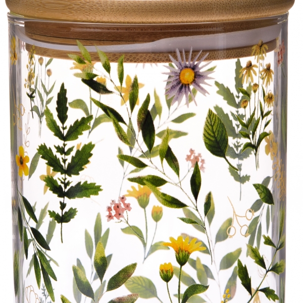 Sklenená dóza na potraviny s bambusovým viečkom