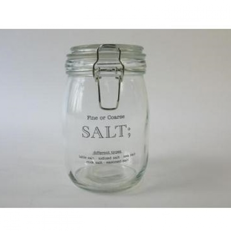 Sklenená dóza na soľ 12,8x11,3x16,7cm
