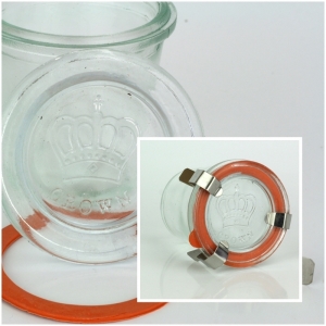 Sklenená dóza s viečkom a tesnením CROWN 7cm