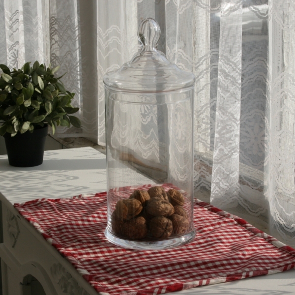 Sklenená dóza s víkom 34cm