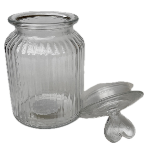 Sklenená dóza so srdiečkom 19 × 10 cm