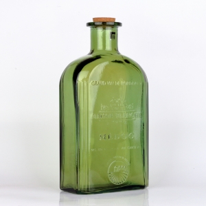 Sklenená fľaša s korkovým uzáverom olivovo zelená 4,6l