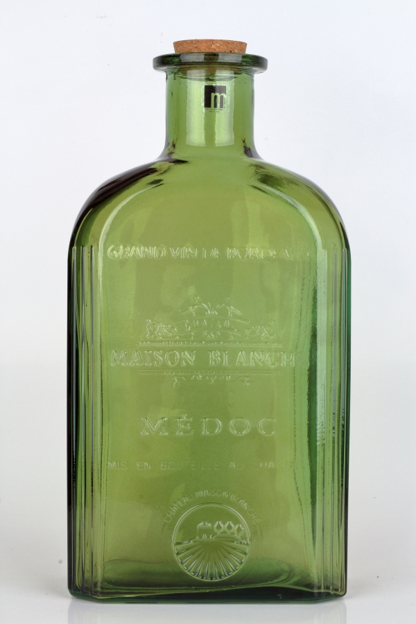 Sklenená fľaša s korkovým uzáverom olivovo zelená 4,6l