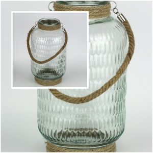 Sklenená lampáš 38cm