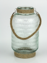 Sklenená lampáš 38cm