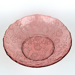 Sklenená misa FLORA ružová 32cm