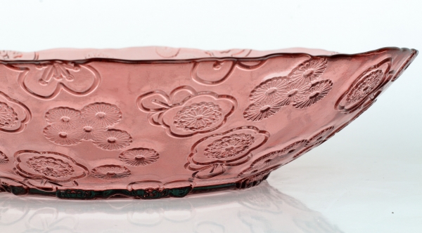 Sklenená misa FLORA ružová 32cm