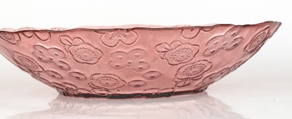 Sklenená misa FLORA ružová 32cm