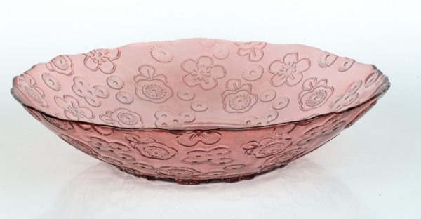 Sklenená misa FLORA ružová 32cm