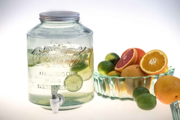 Sklenená nádoba na nápoje s kohútikom 5 l – na limonádu a vodu