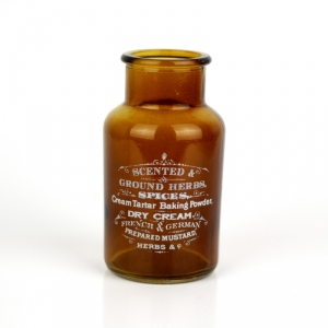 Sklenená retro fľaštička 12,5 cm